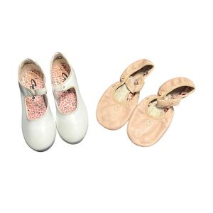 Authentic Capezio tap dance shoes sz 12.5 leather ballet shoes sz 1